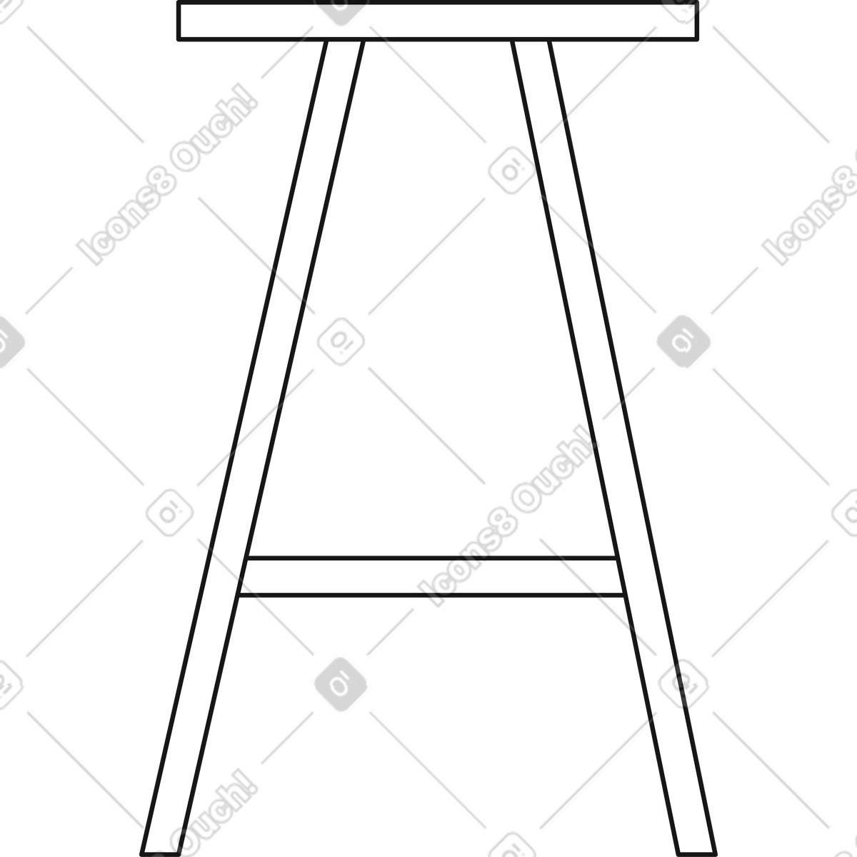 Illustration White bar chair with two legs dans le style Bloom à télécharger aux formats PNG, SVG
