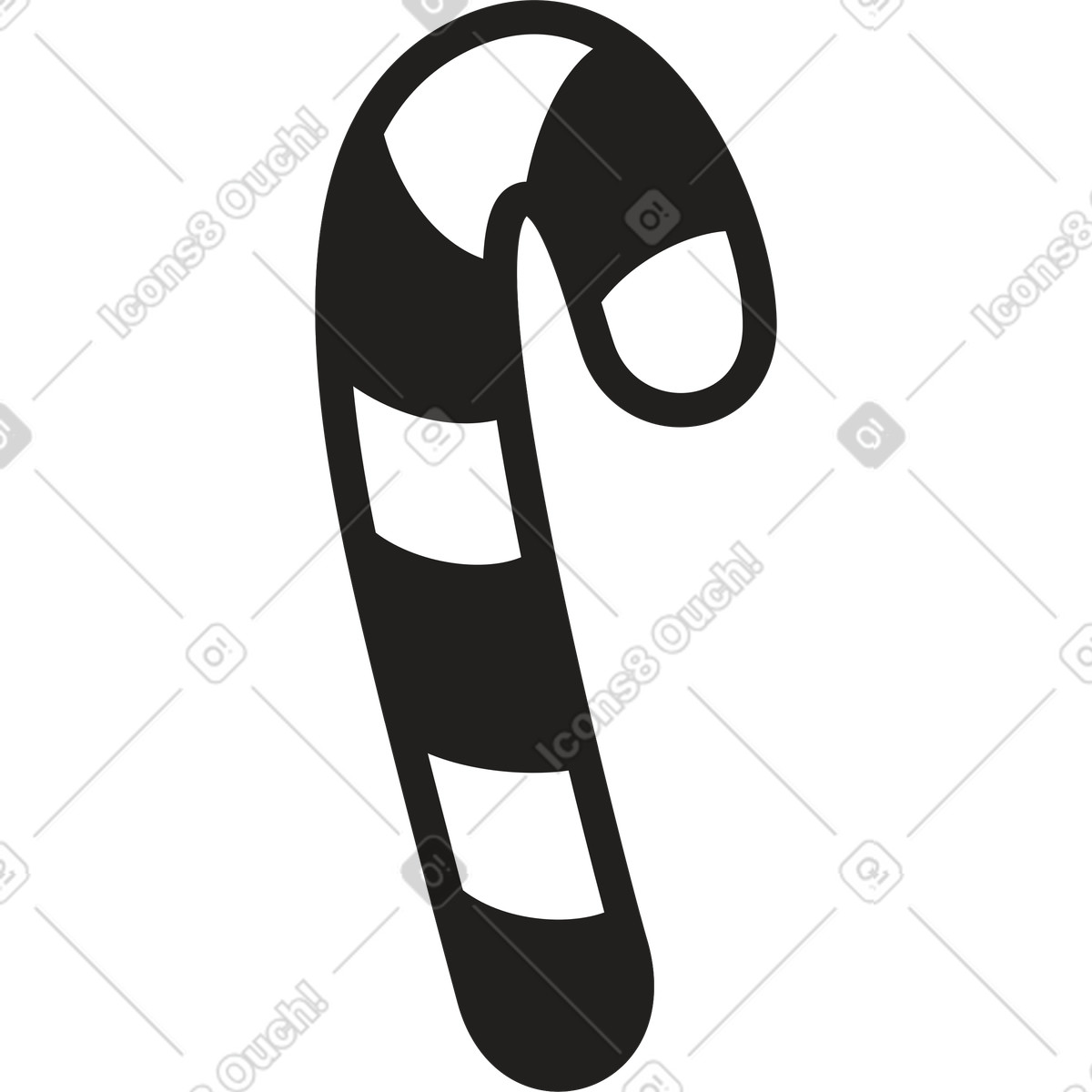 Candy cane illustration in Little style download in PNG, SVG