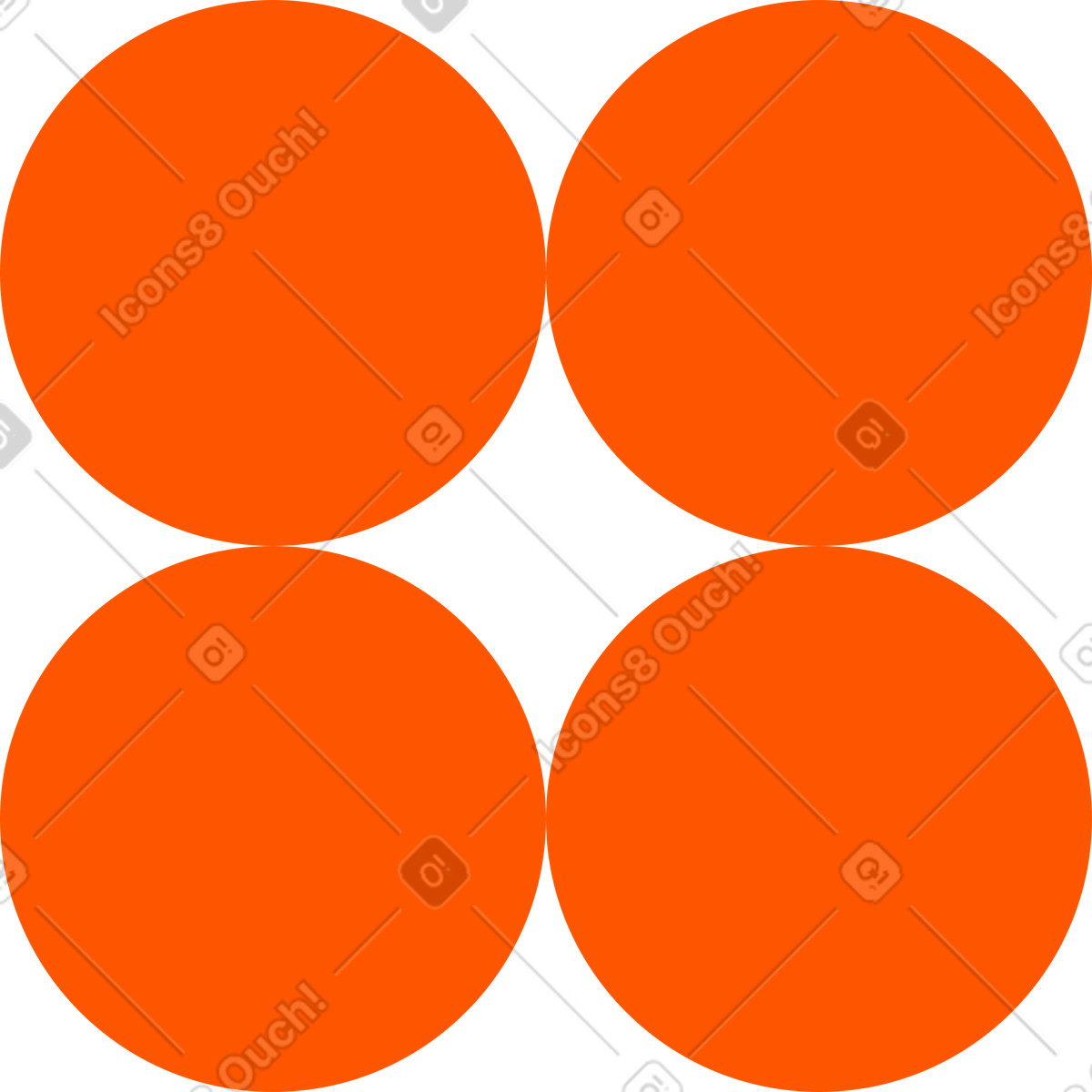 Four orange circles illustration in Framework style download in PNG, SVG