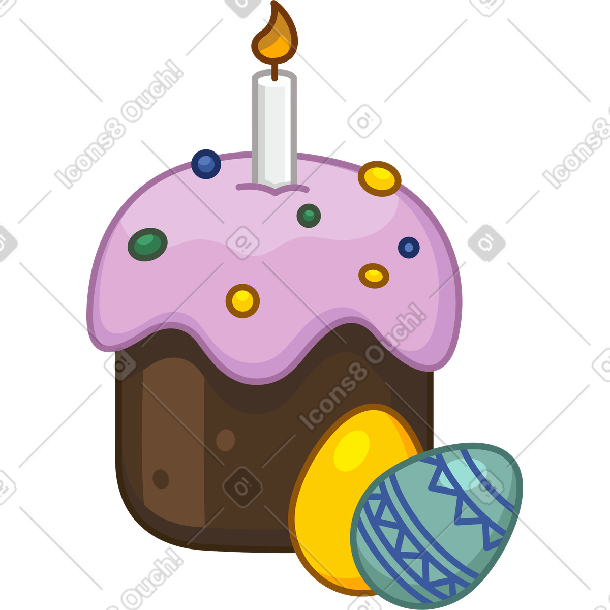 Illustration Gâteau de paques dans le style Festicon à télécharger aux formats PNG, SVG