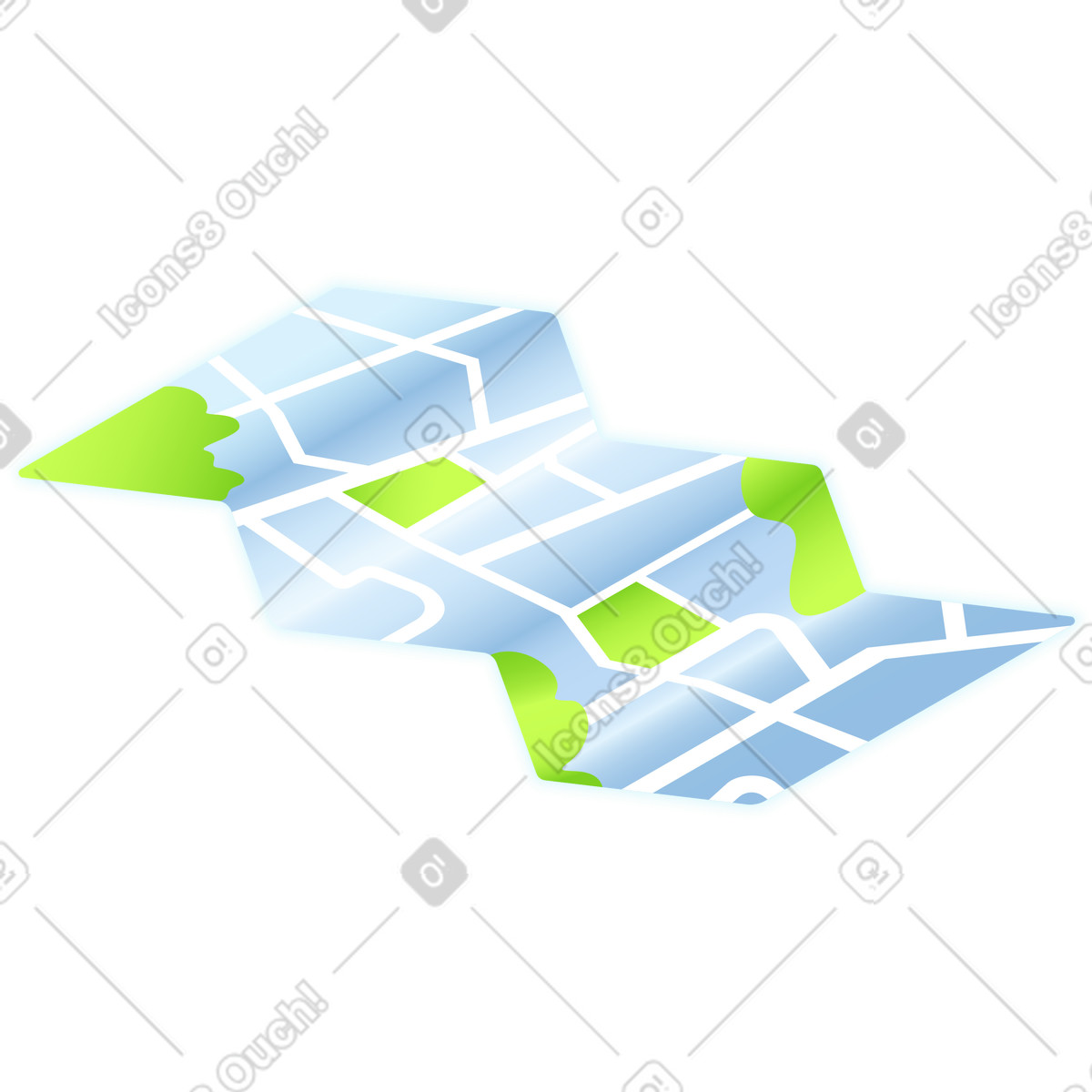 Illustration Carte papier dans le style Isotech à télécharger aux formats PNG, SVG