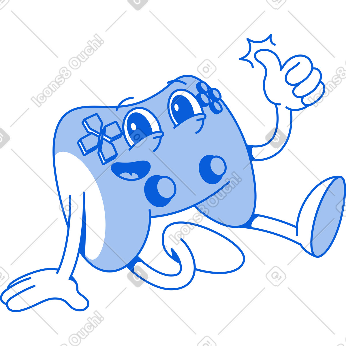 Joystick dà un pollice in su illustrazione stile Handy Line scarica PNG, SVG