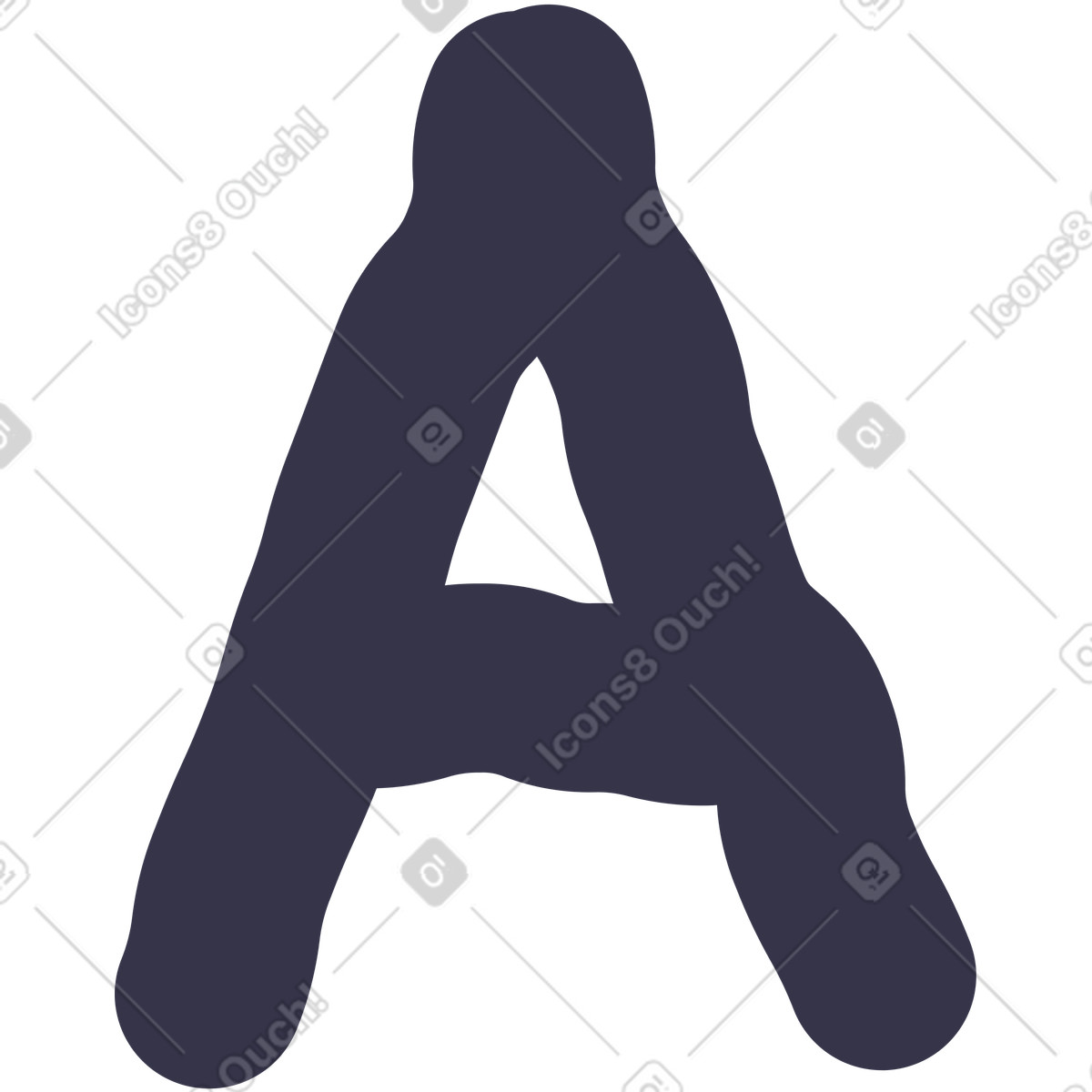 Letter a illustrazione in stile Stripy scarica in PNG, SVG