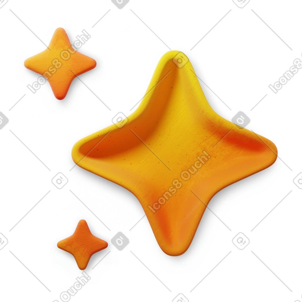 AI tool icon with orange gradient illustration in 3D Microsoft Fluent style download in PNG, SVG