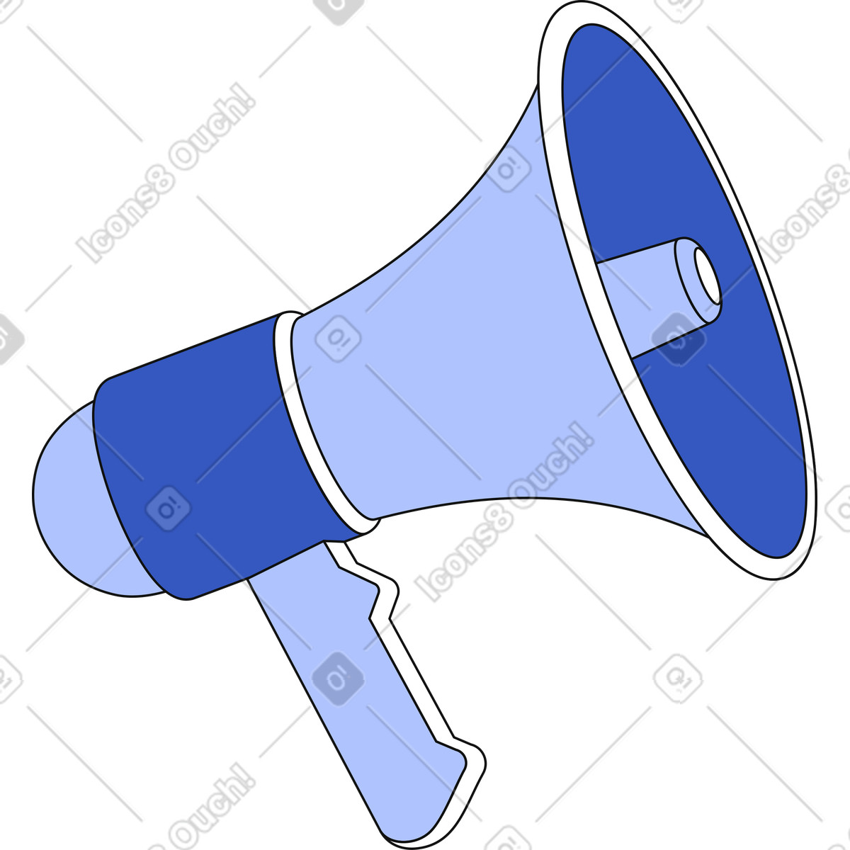 Small megaphone illustration in Techny style download in PNG, SVG