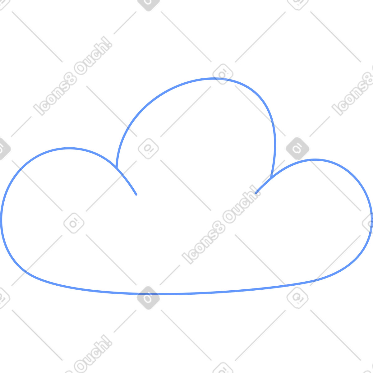 Plain スタイルの 白い雲 のイラストをPNG、SVG形式でダウンロード