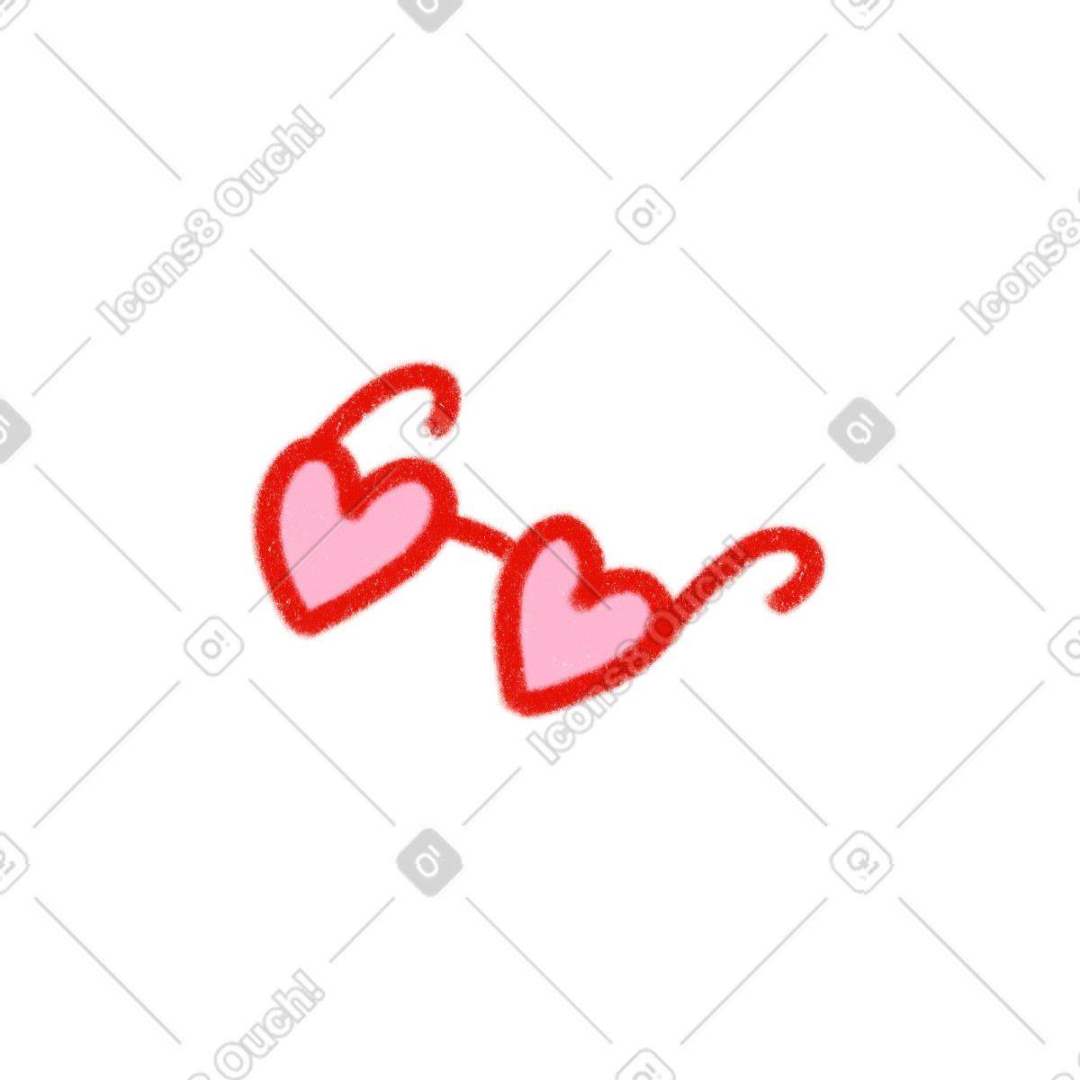 Illustration Lunettes de soleil en forme coeur dans le style Lettering à télécharger aux formats PNG, SVG
