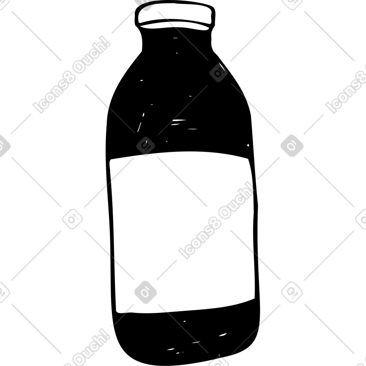 Illustration Bouteille de jus en verre dans le style Marks à télécharger aux formats PNG, SVG