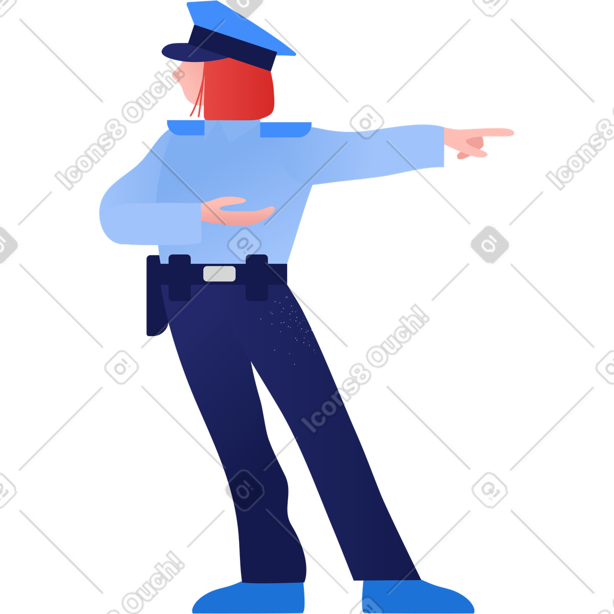 Ilustración Policía en estilo Clip a descargar en PNG y SVG