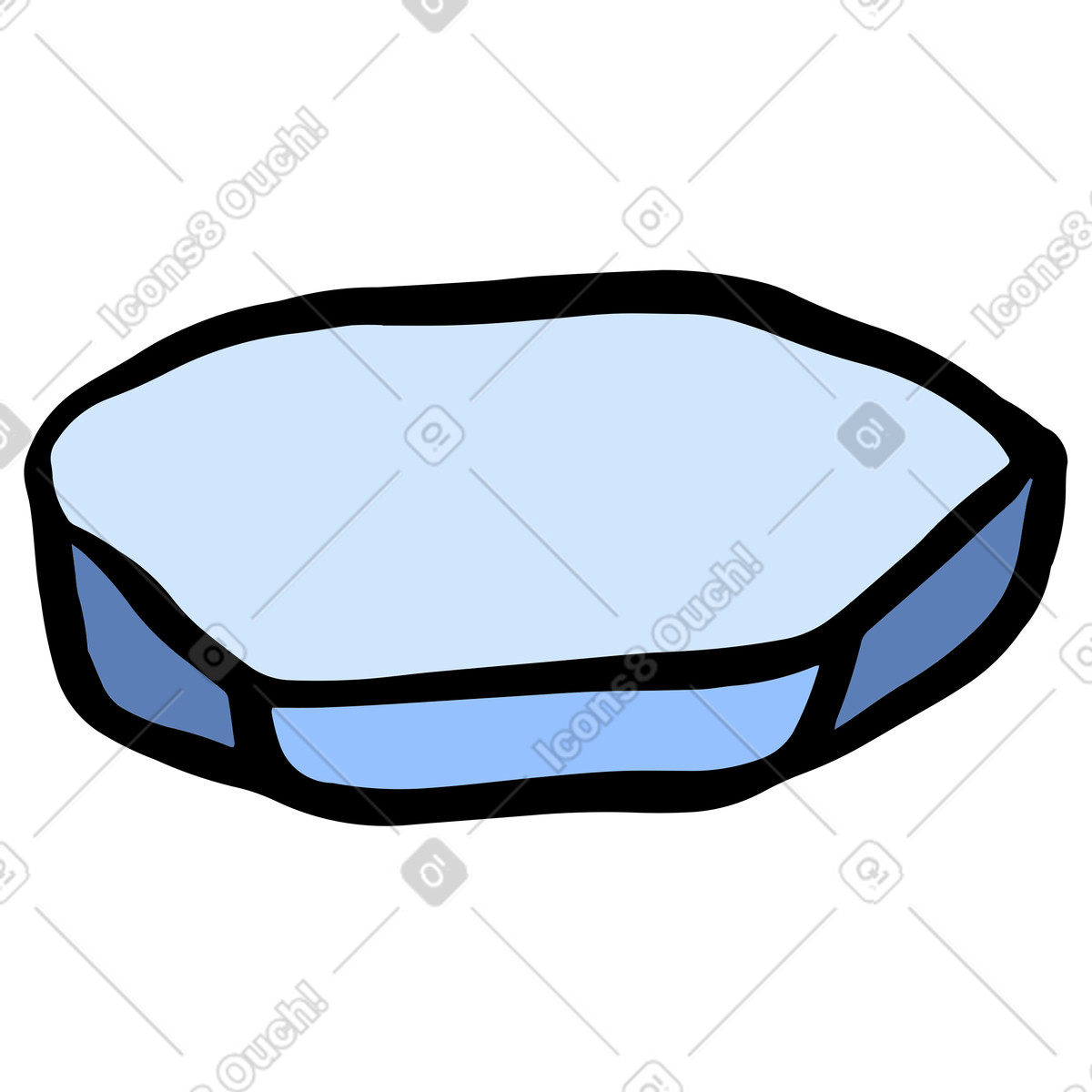 Grande lastrone di ghiaccio illustrazione in stile Scandi scarica in PNG, SVG