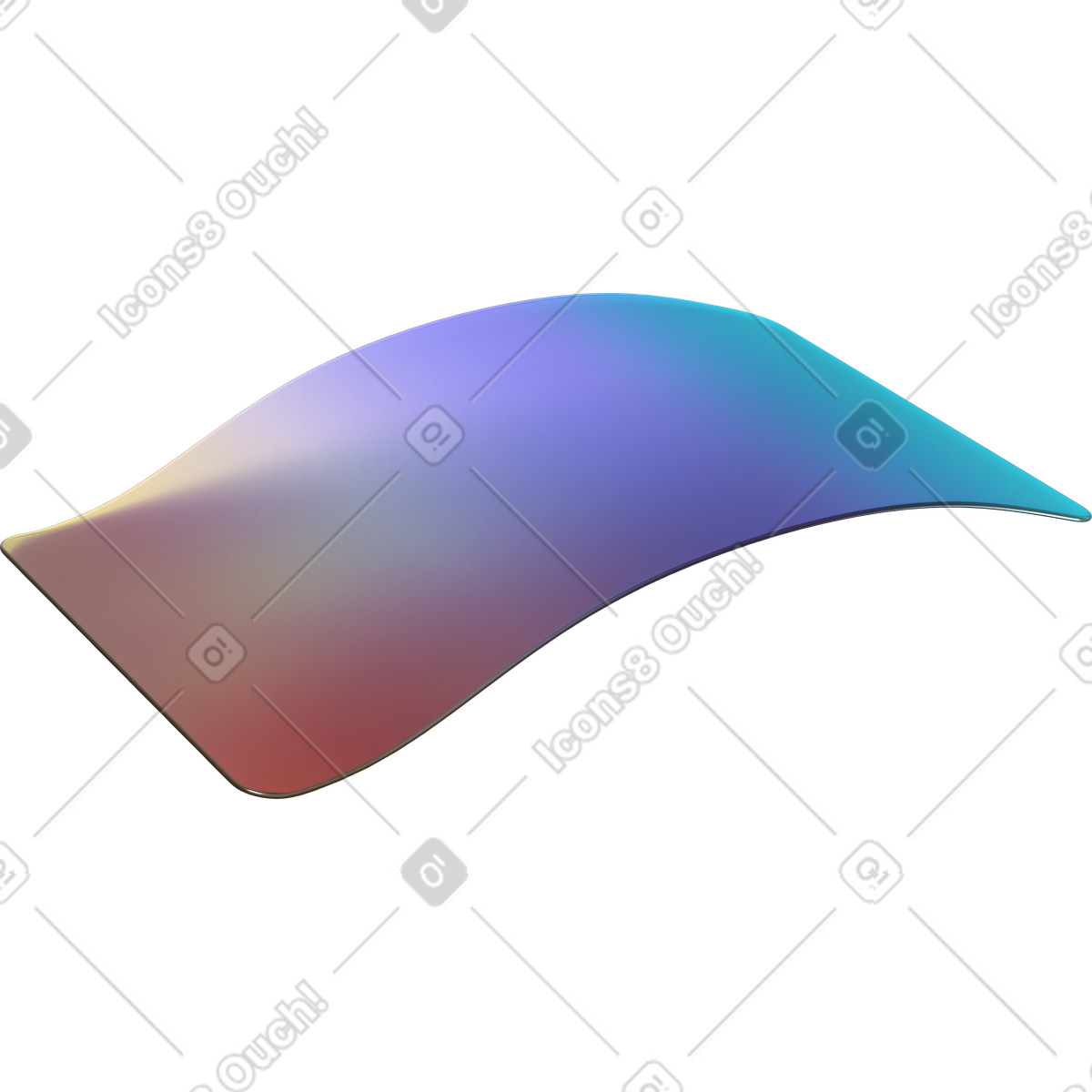 Ilustración Tarjeta de plástico doblada en gradiente estilo 3D Glassy a descargar PNG y SVG