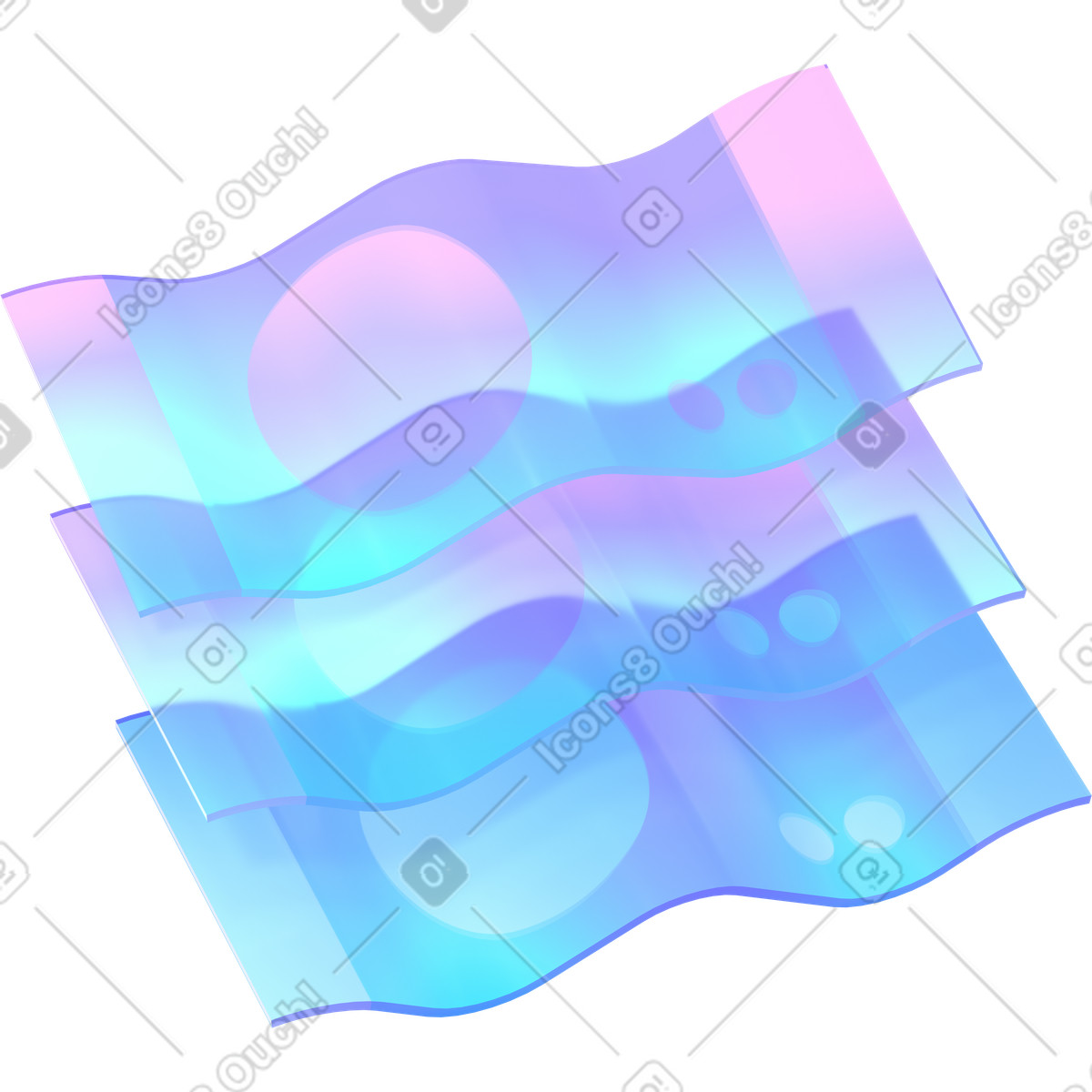 Banknoten-Illustration im 3D Glassy-Stil als Download in PNG, SVG