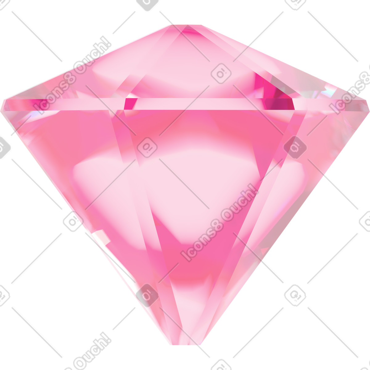 Pink gemstone-Illustration im 3D Casual life-Stil als Download in PNG, SVG