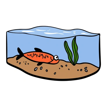 A tiny baby catfish with dark scales and delicate fins is swimming close to the sandy bottom of a stream. The water is clear, allowing sunlight to filter through, illuminating the small pebbles and grains of sand around it. Soft ripples create gentle waves in the water as the catfish moves with curiosity, exploring its surroundings. Tiny aquatic plants are scattered across the sandy floor, adding a touch of green to the underwater scene.