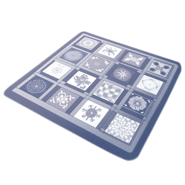 A quilt made from patches that depict traditional patterns of different ethnic groups