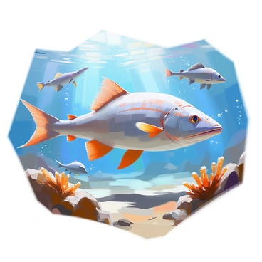 A prehistoric sunfish, showcasing its large, flat body and long dorsal fin, is swimming gracefully in a vast ancient sea. The water is a deep blue, with rays of sunlight filtering down from the surface, illuminating the scene. Alongside the sunfish, several marine dinosaurs, such as a long-necked plesiosaur and a large, predatory ichthyosaur, swim effortlessly. The plesiosaur has a sleek body and large flippers, while the ichthyosaur features a streamlined shape with a pointed snout. Bubbles trail behind them, and the sandy ocean floor is dotted with ancient coral formations, adding depth to the underwater landscape.