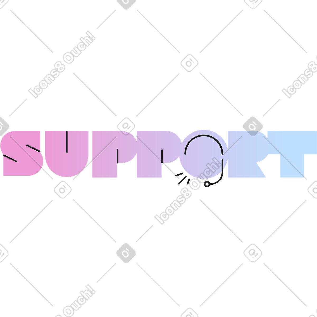 Illustration Text with gradient support dans le style Marginalia à télécharger aux formats PNG, SVG
