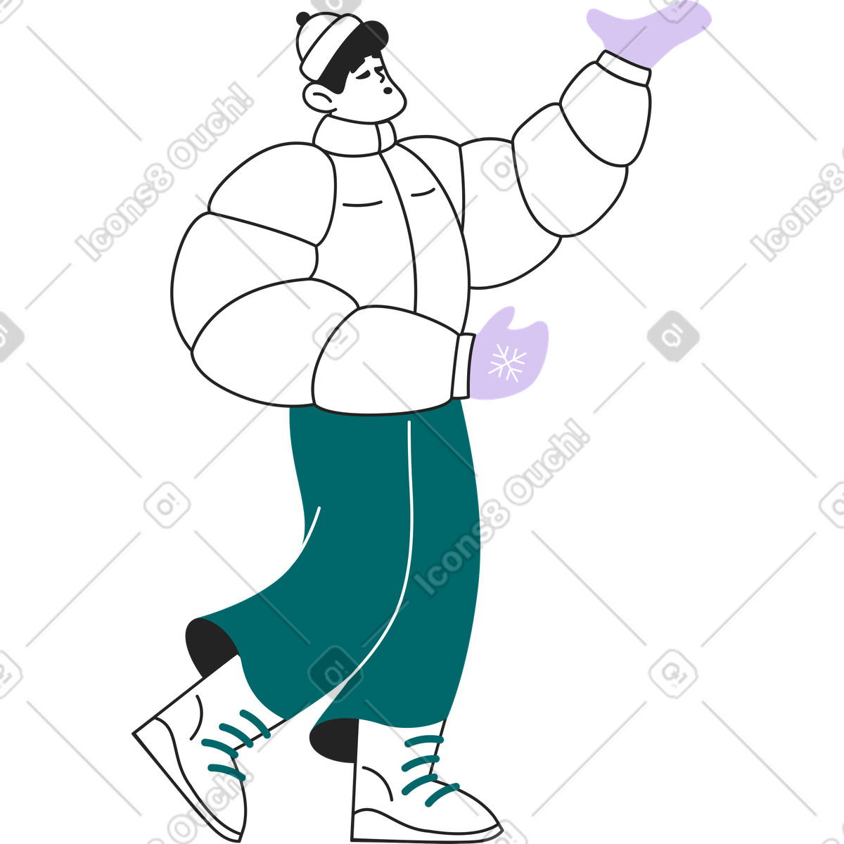 Ilustración Hombre musical en estilo Sammy Line a descargar en PNG y SVG