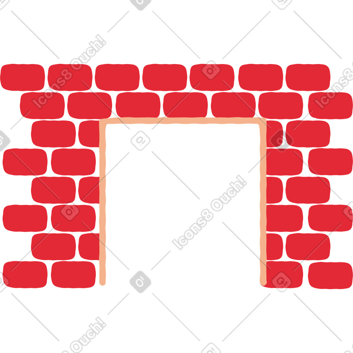 Fireplace bricks illustration in Stripy style download in PNG, SVG
