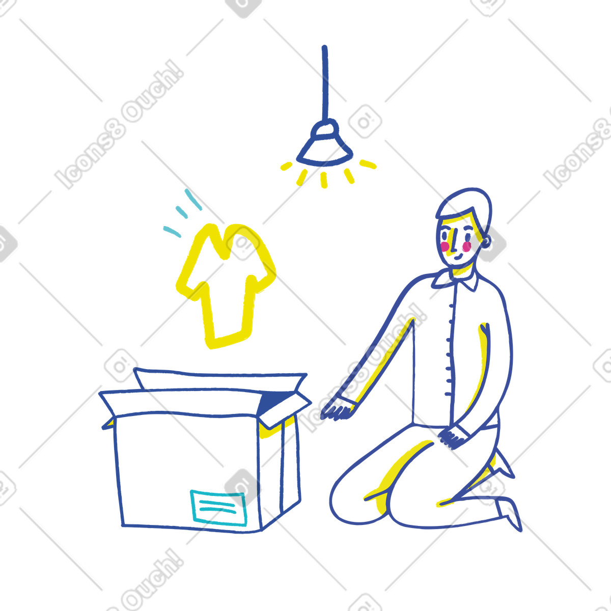 Lieferung ist angekommen-Illustration im Lime-Stil als Download in PNG, SVG