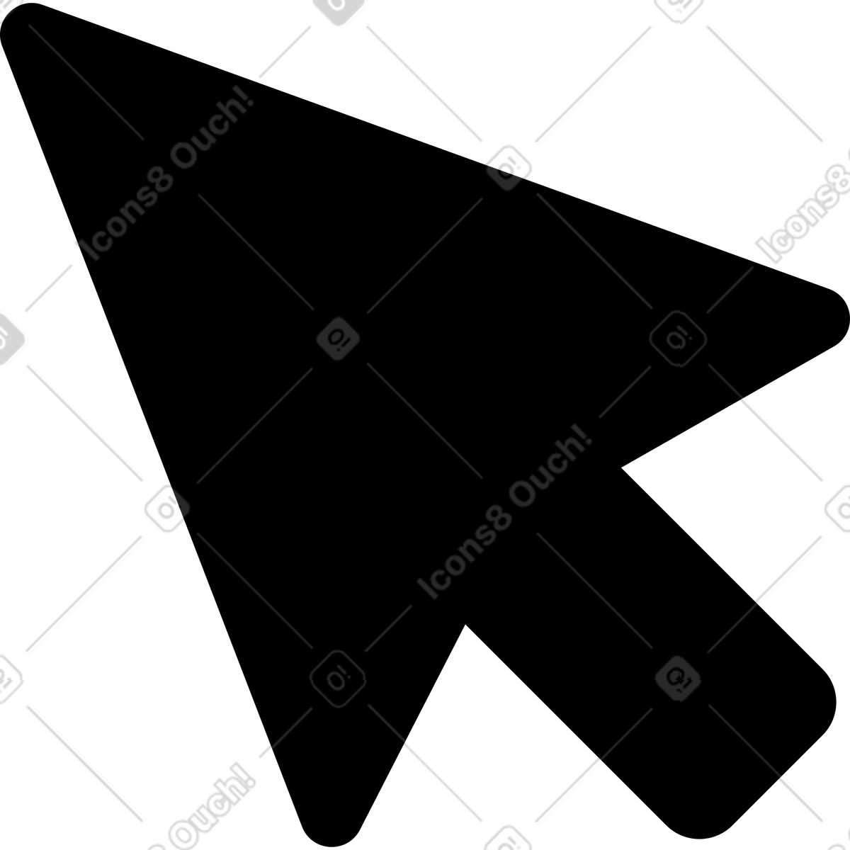Black cursor arrow illustration in Flat style download in PNG, SVG