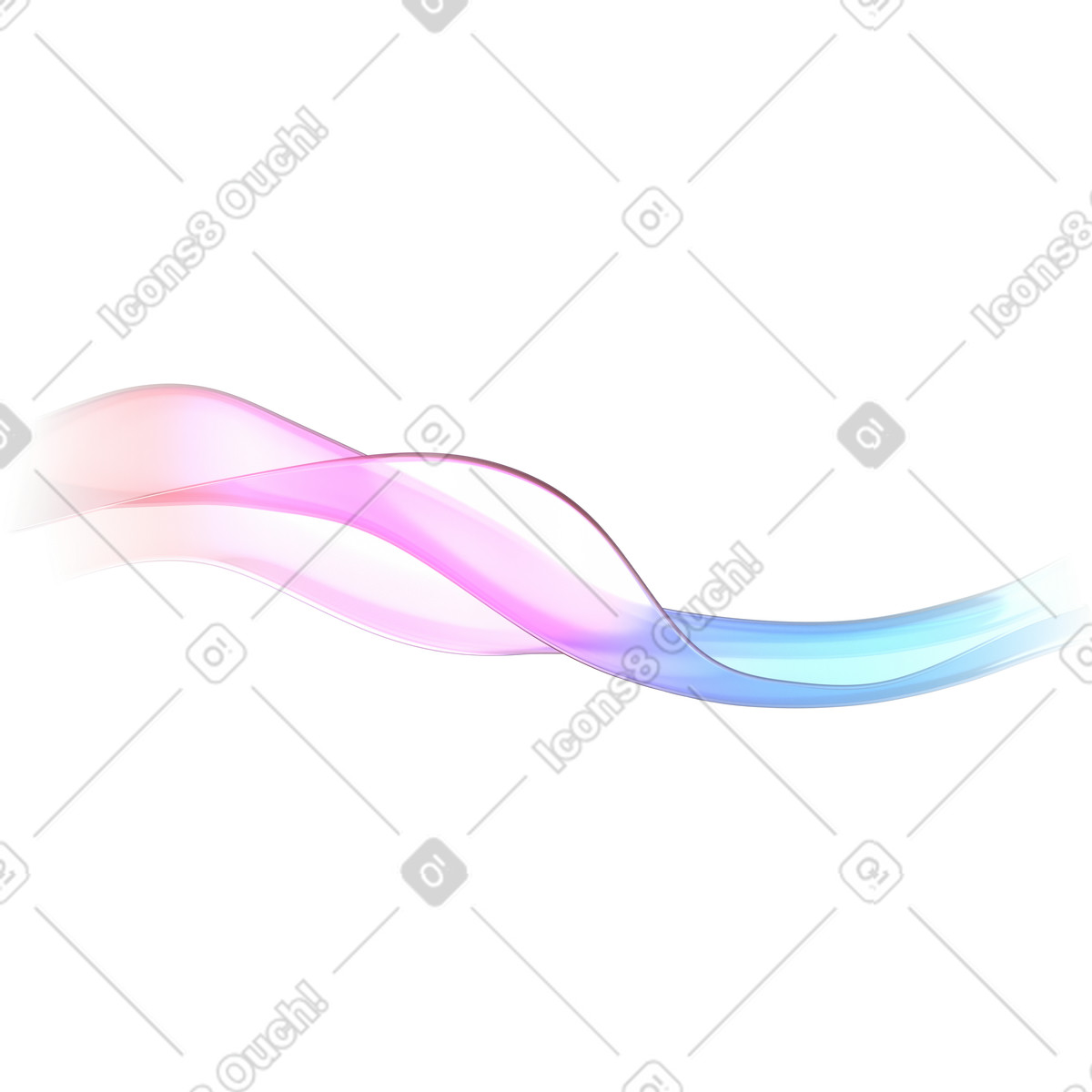 Maree di una corrente luminosa illustrazione in stile 3D Glassy scarica in PNG, SVG