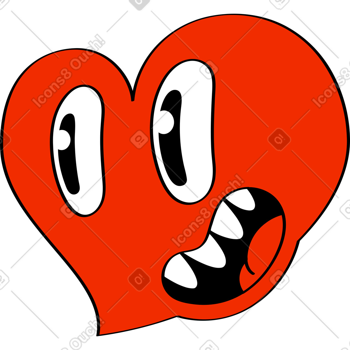 Illustration Cœur dans le style Looney à télécharger aux formats PNG, SVG