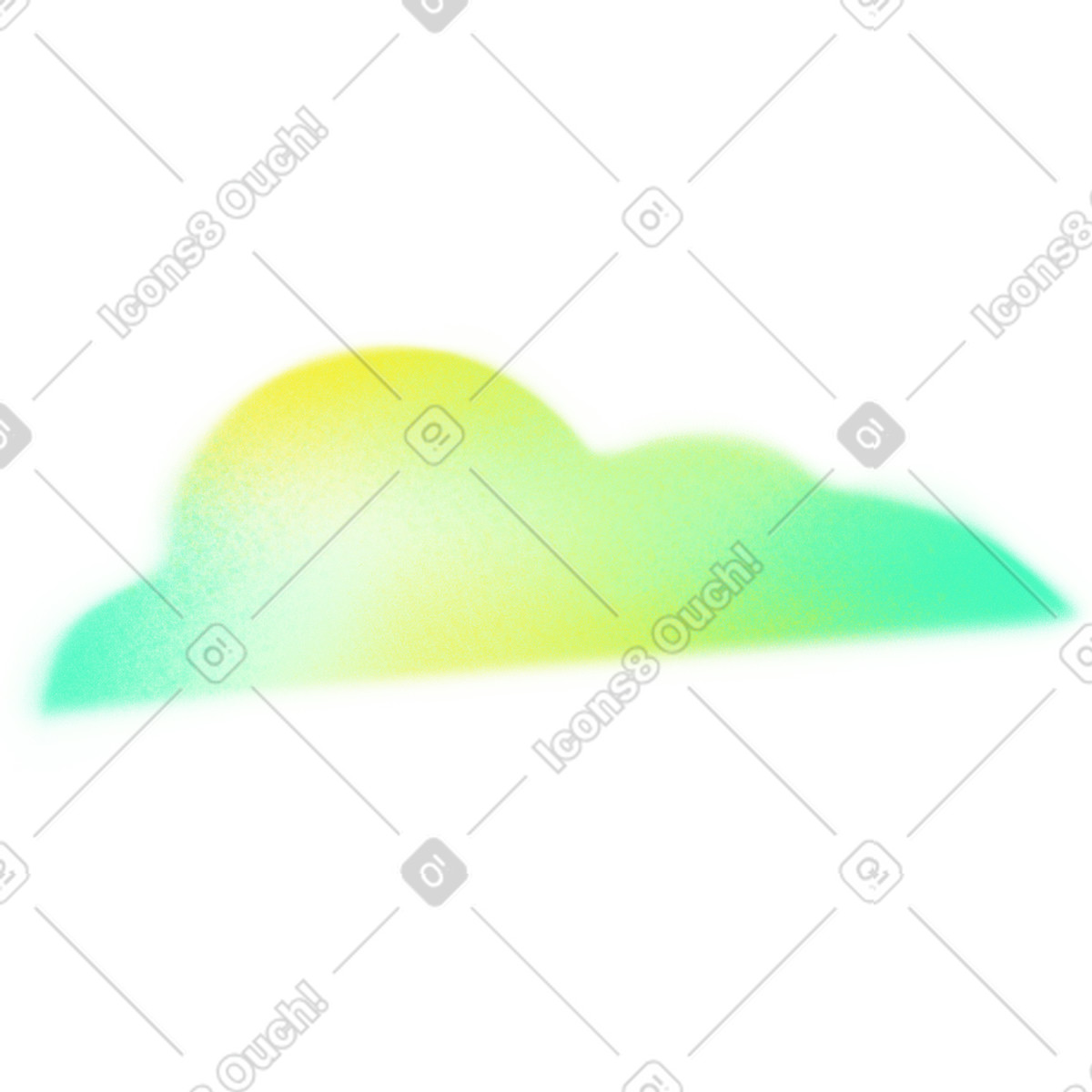 Green cloud illustration in Doodle style download in PNG, SVG