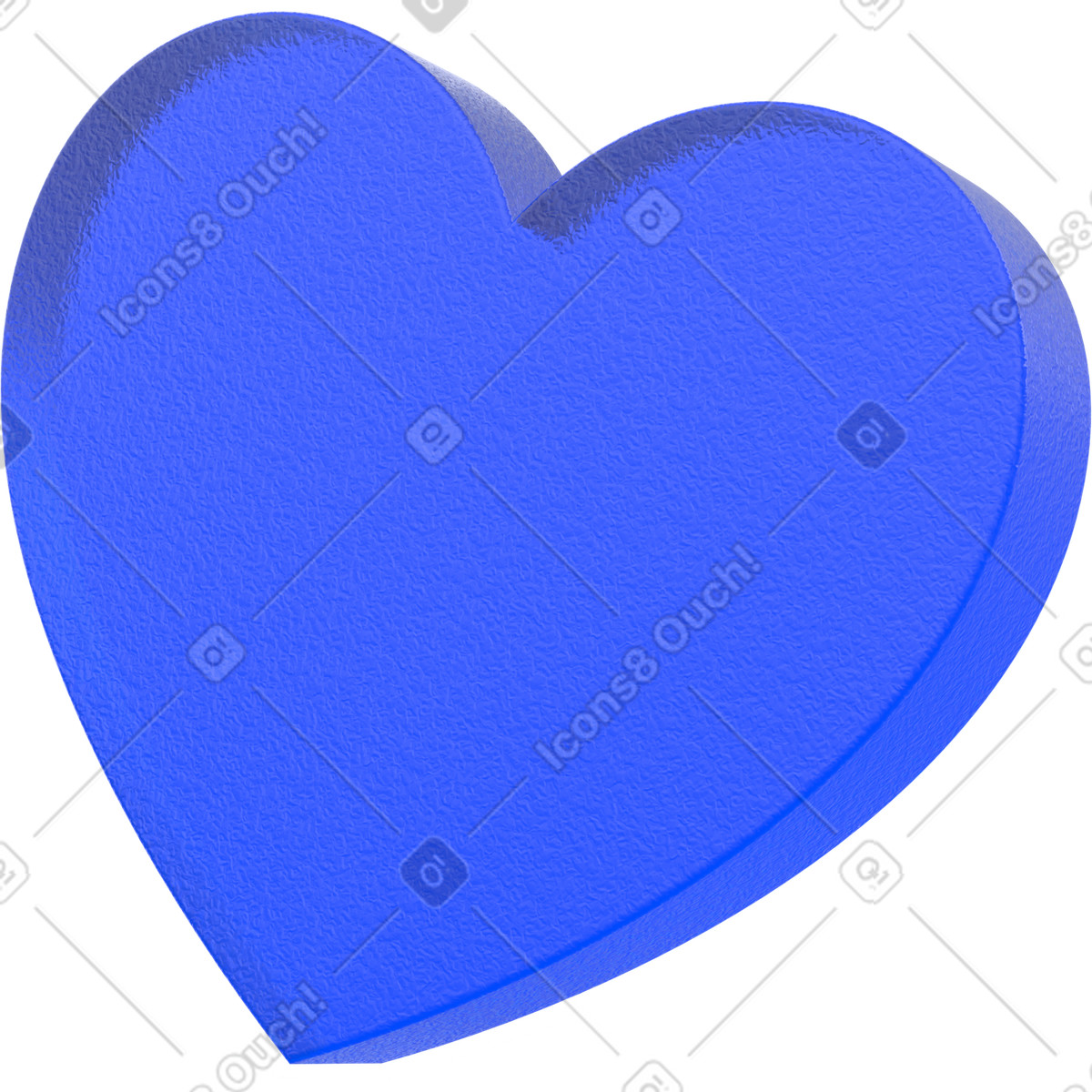Blue glass heart icon, love emoji symbol, digital reaction element illustration in 3D Enterprise style download in PNG, SVG