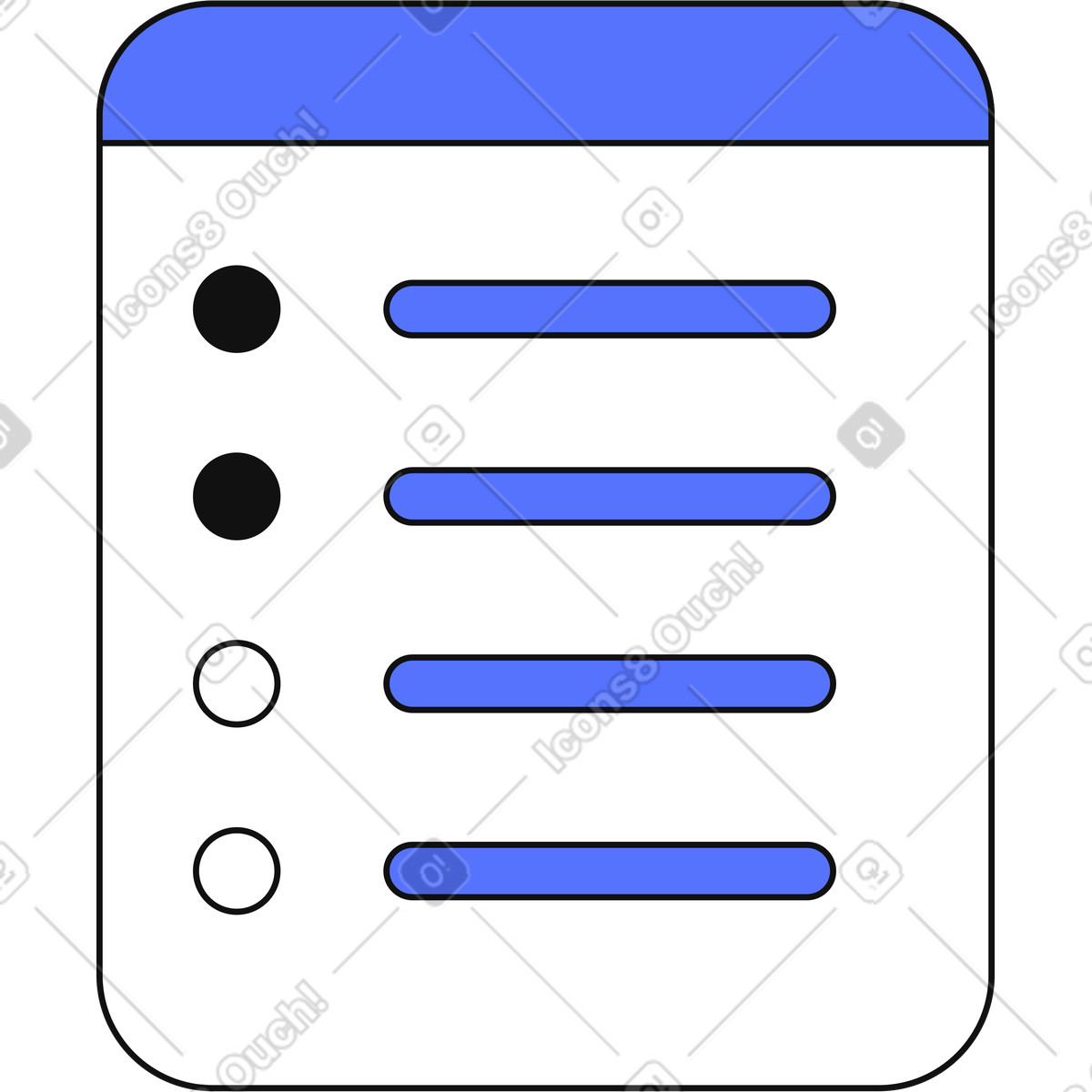 To do list template for organizing daily tasks-Illustration im Main-Stil als Download in PNG, SVG