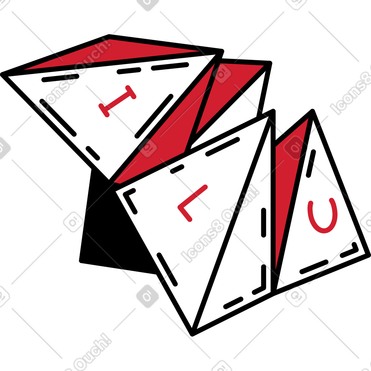 Origami paper fortune teller illustration in PNG, SVG