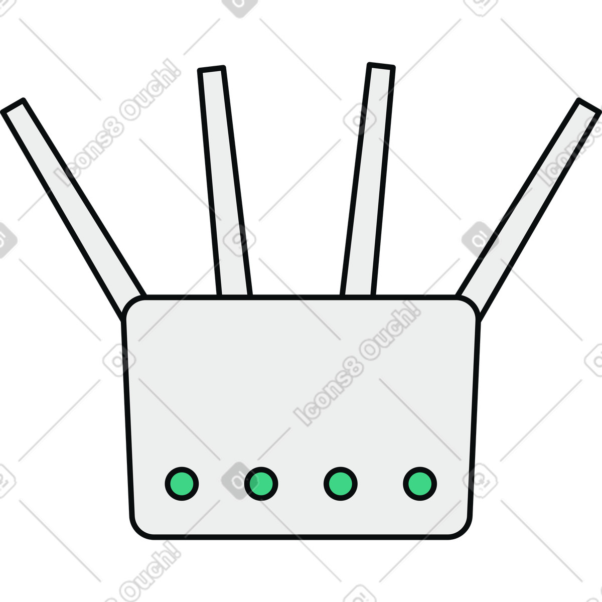 Wlan-router mit antennen-Illustration im Teko-Stil als Download in PNG, SVG