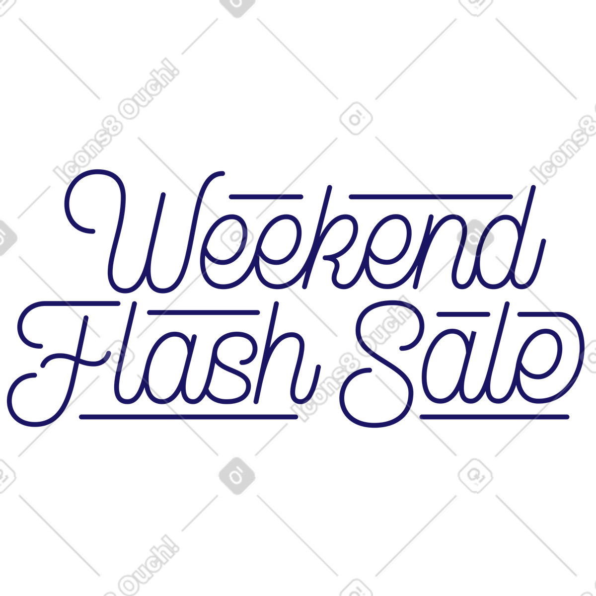 Ilustración Venta flash de fin semana letras en estilo Matey a descargar en PNG y SVG