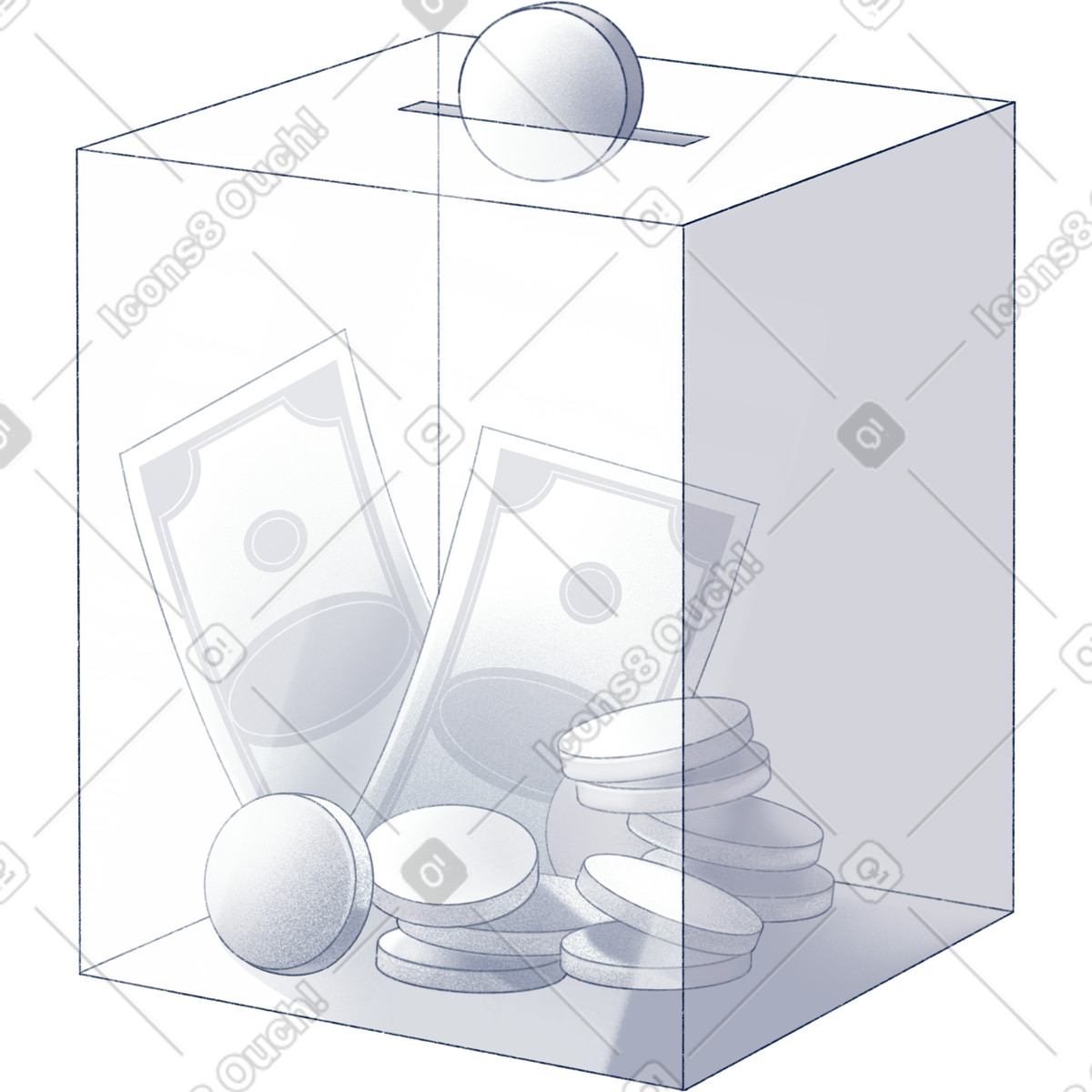 Donation box illustration in Haze style download in PNG, SVG