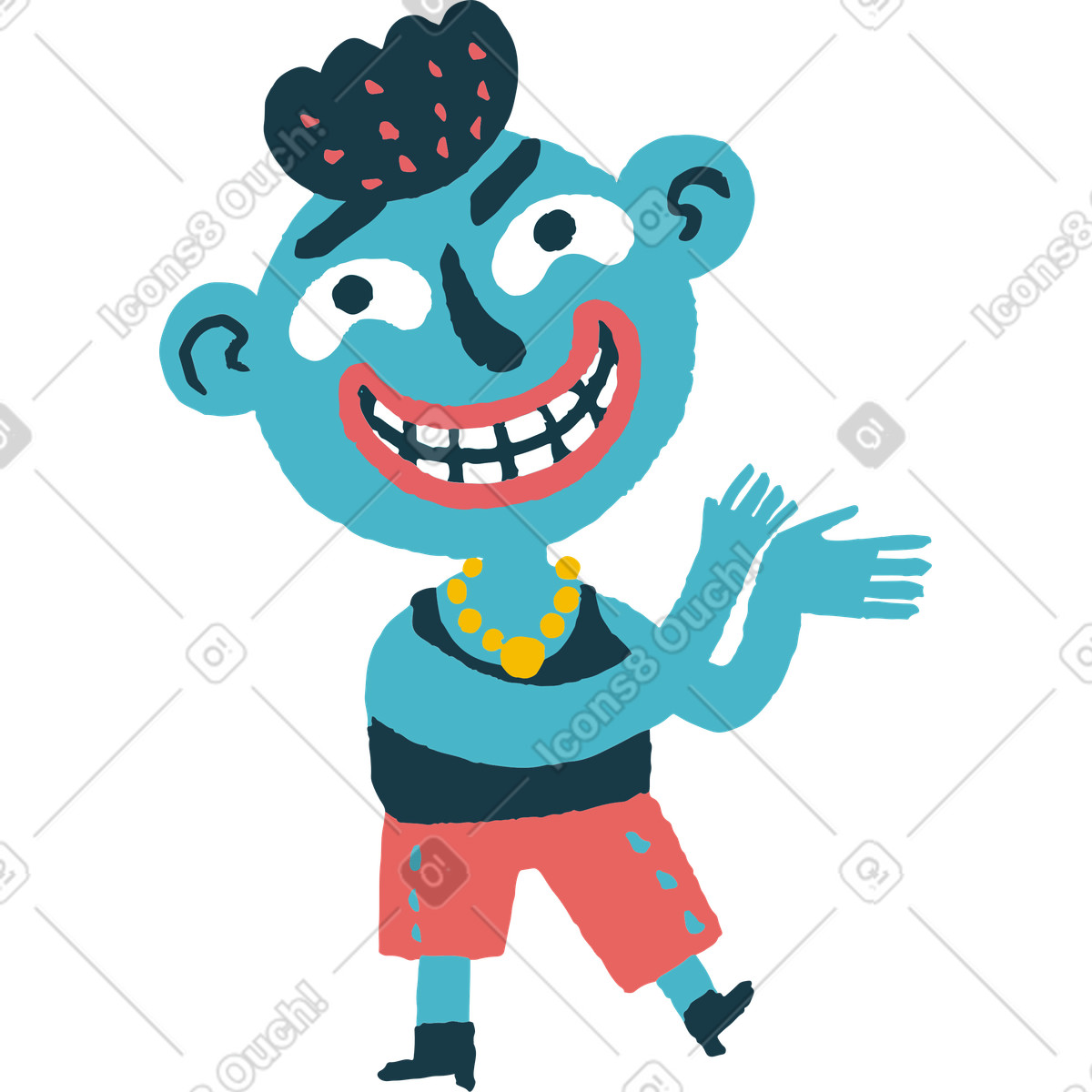 Flamenco スタイルの 笑顔の男 のイラストをPNG、SVG形式でダウンロード
