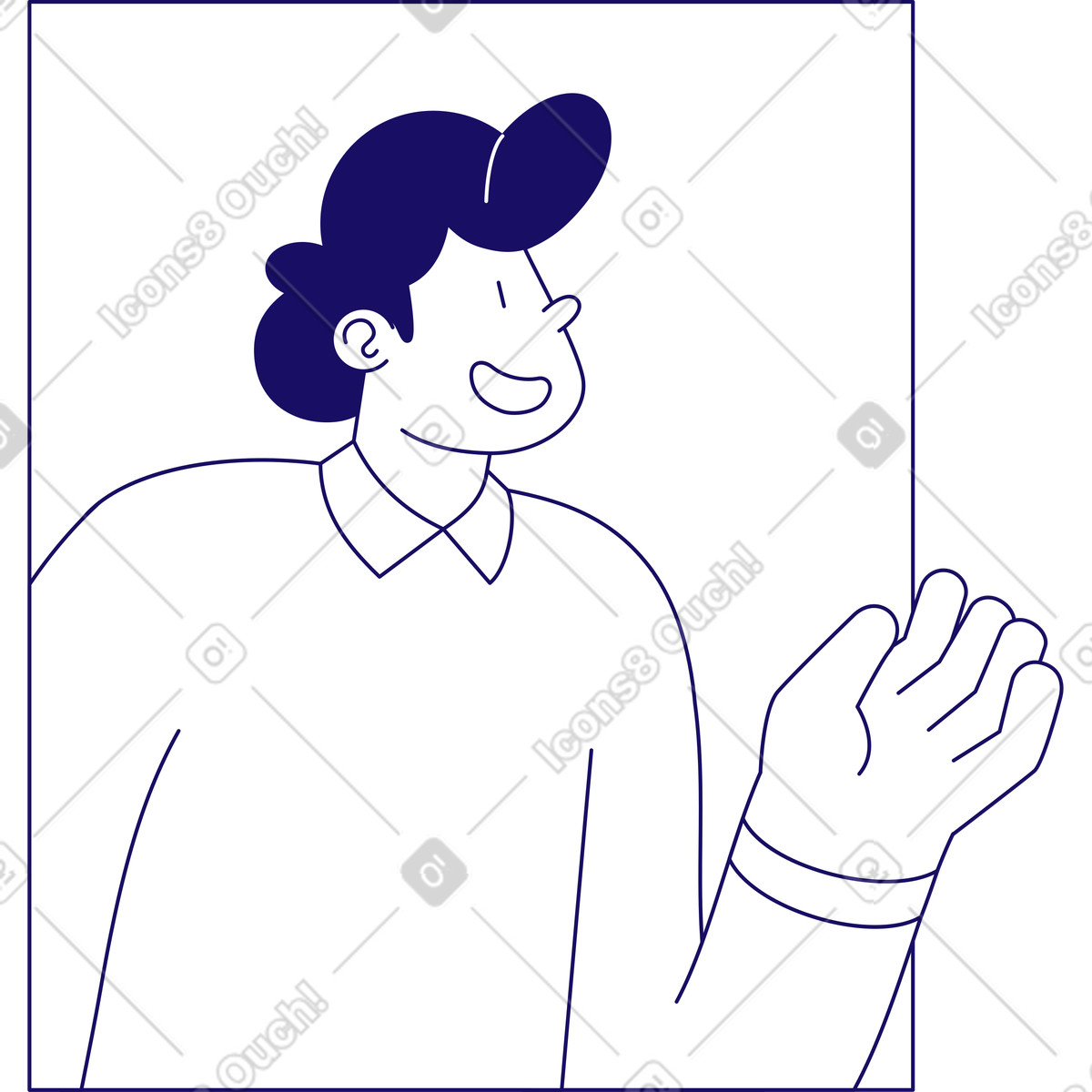 Man talking illustration in Bendy style download in PNG, SVG