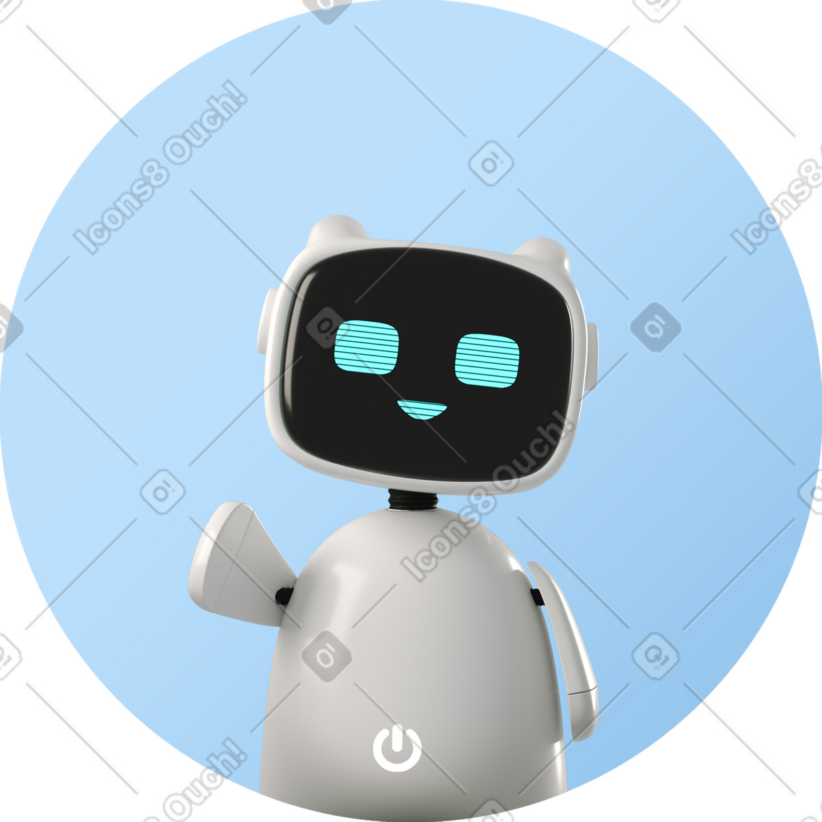 Ilustração de Robot waving its hand em no estilo 3D Business para baixar em PNG, SVG