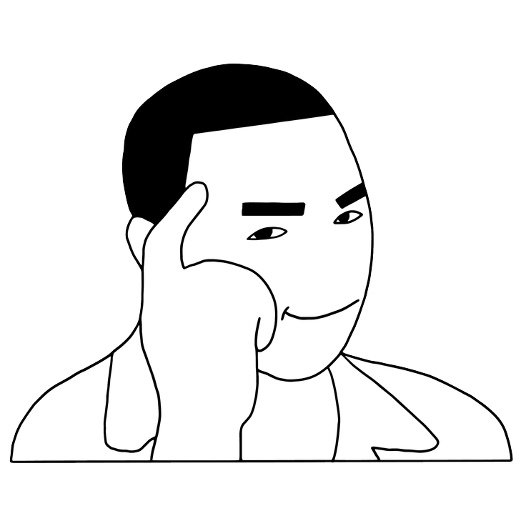A man with a thoughtful expression - Dudes style illustration