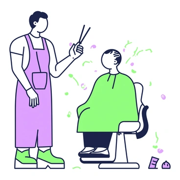 A person getting a haircut and their hair immediately growing back like a time-lapse