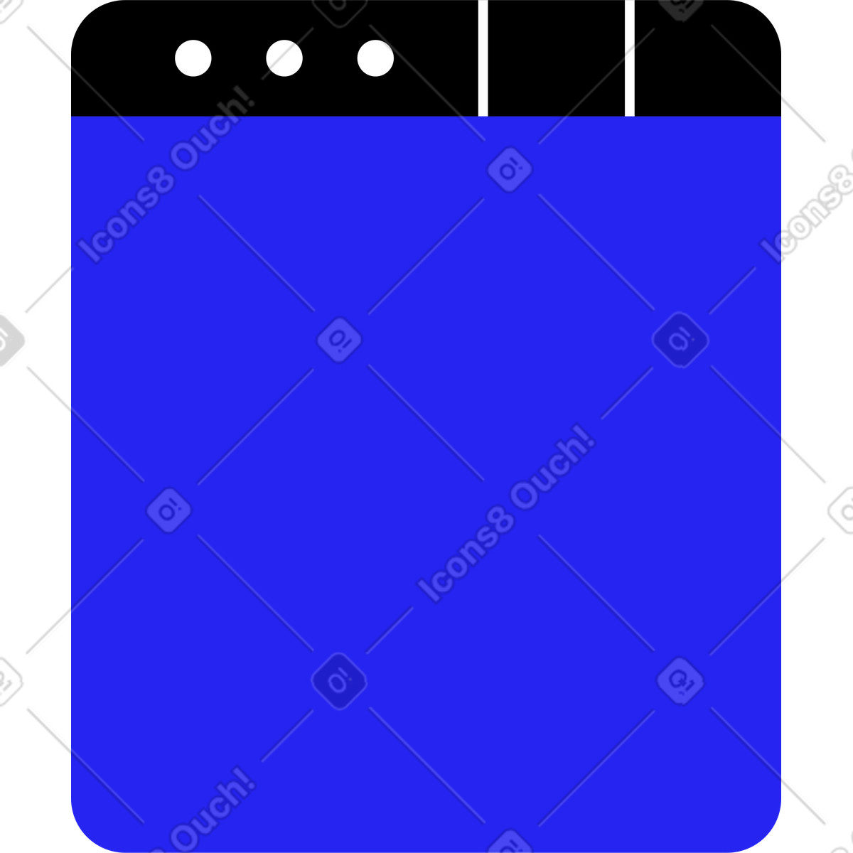 Blue browser with two tabs illustration in Flat style download in PNG, SVG