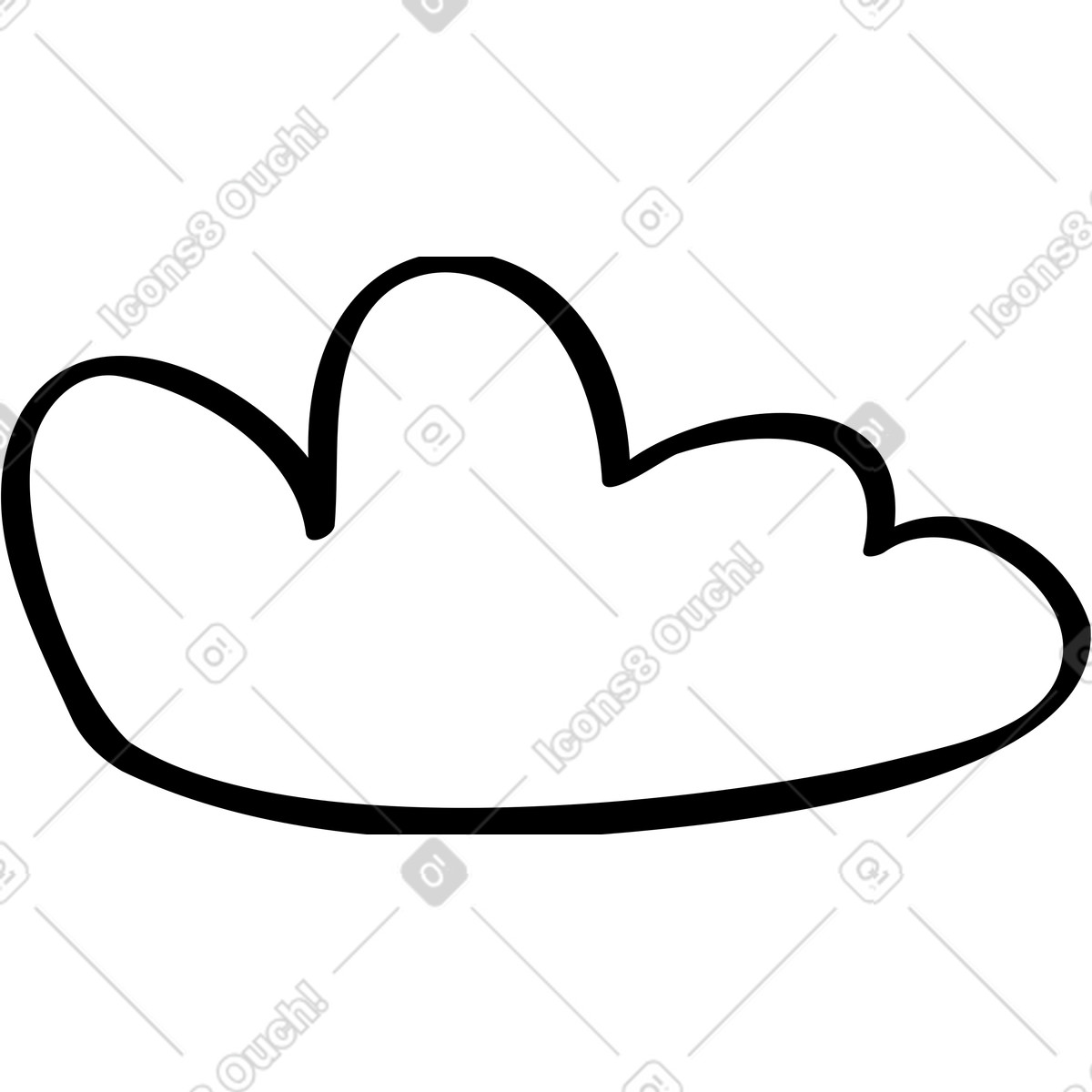 Black cloud illustration in Twirl style download in PNG, SVG