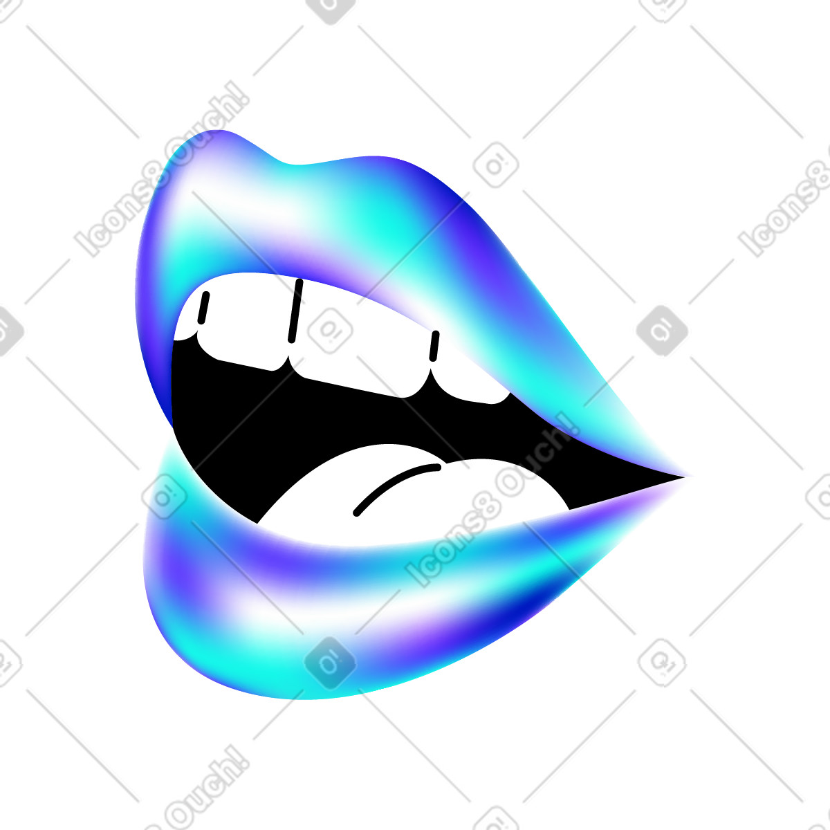 Talking mouth illustration in Pure style download in PNG, SVG