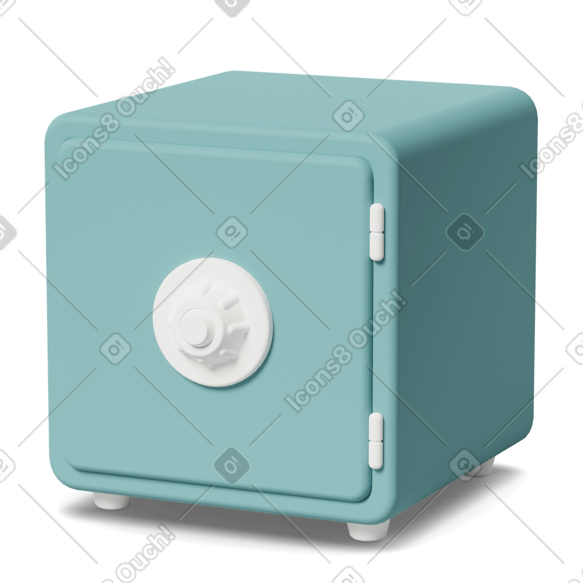 Safe blue-Illustration im 3D Casual life-Stil als Download in PNG, SVG