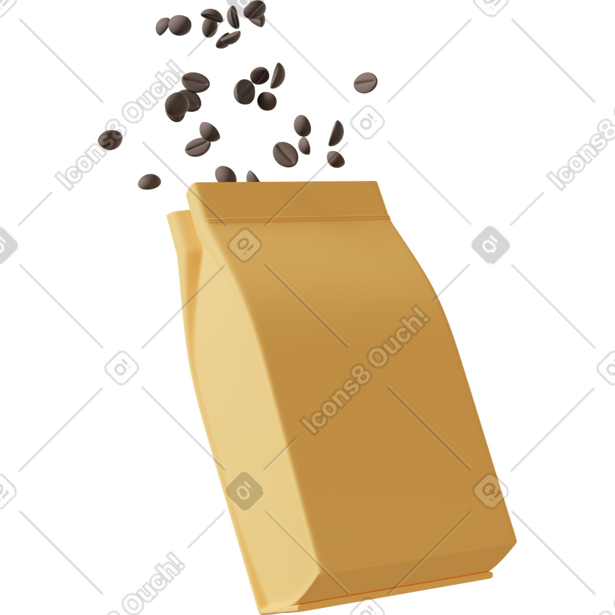Ilustração de Open coffee pack em no estilo 3D Casual life para baixar em PNG, SVG
