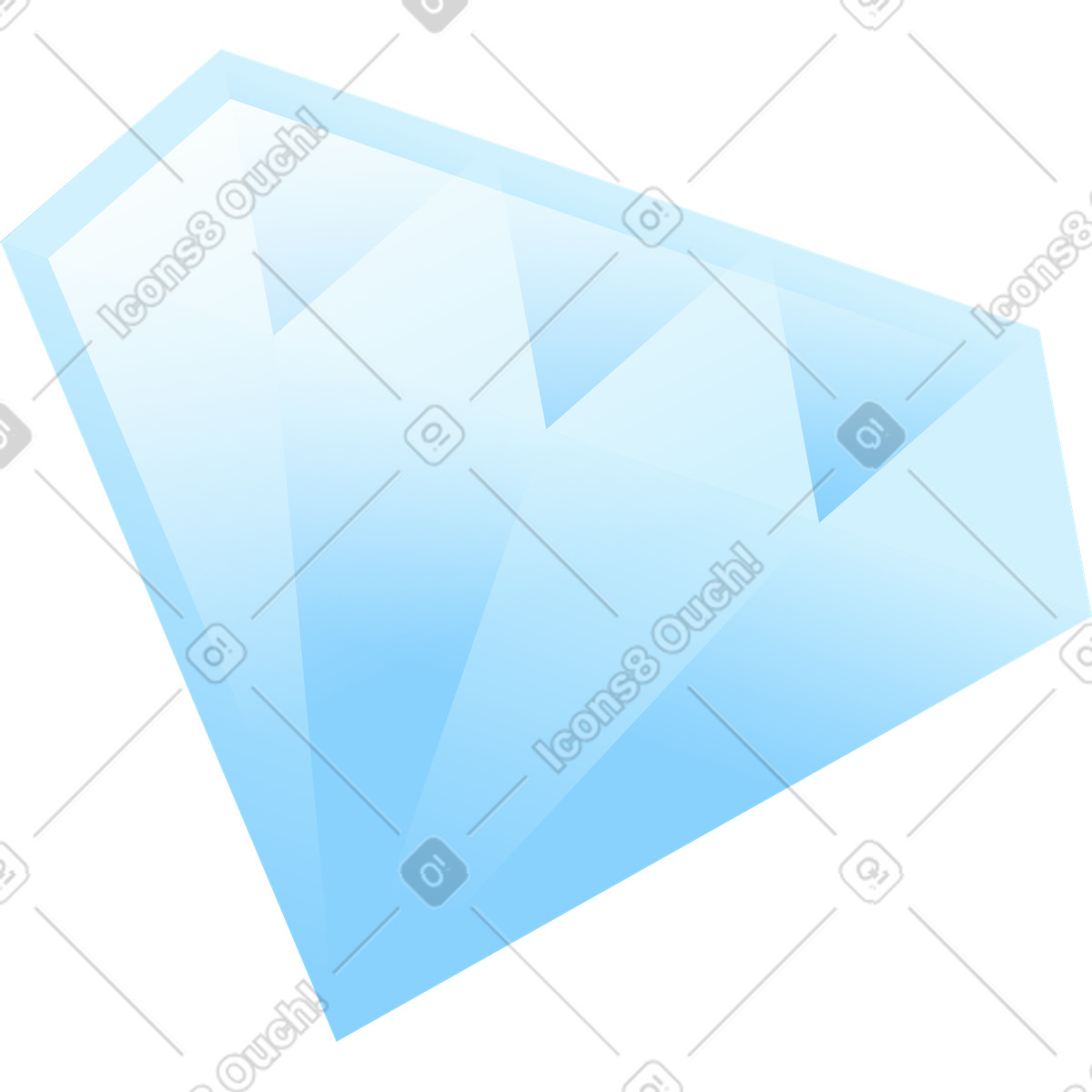Ilustración Diamante en estilo Glossy a descargar en PNG y SVG
