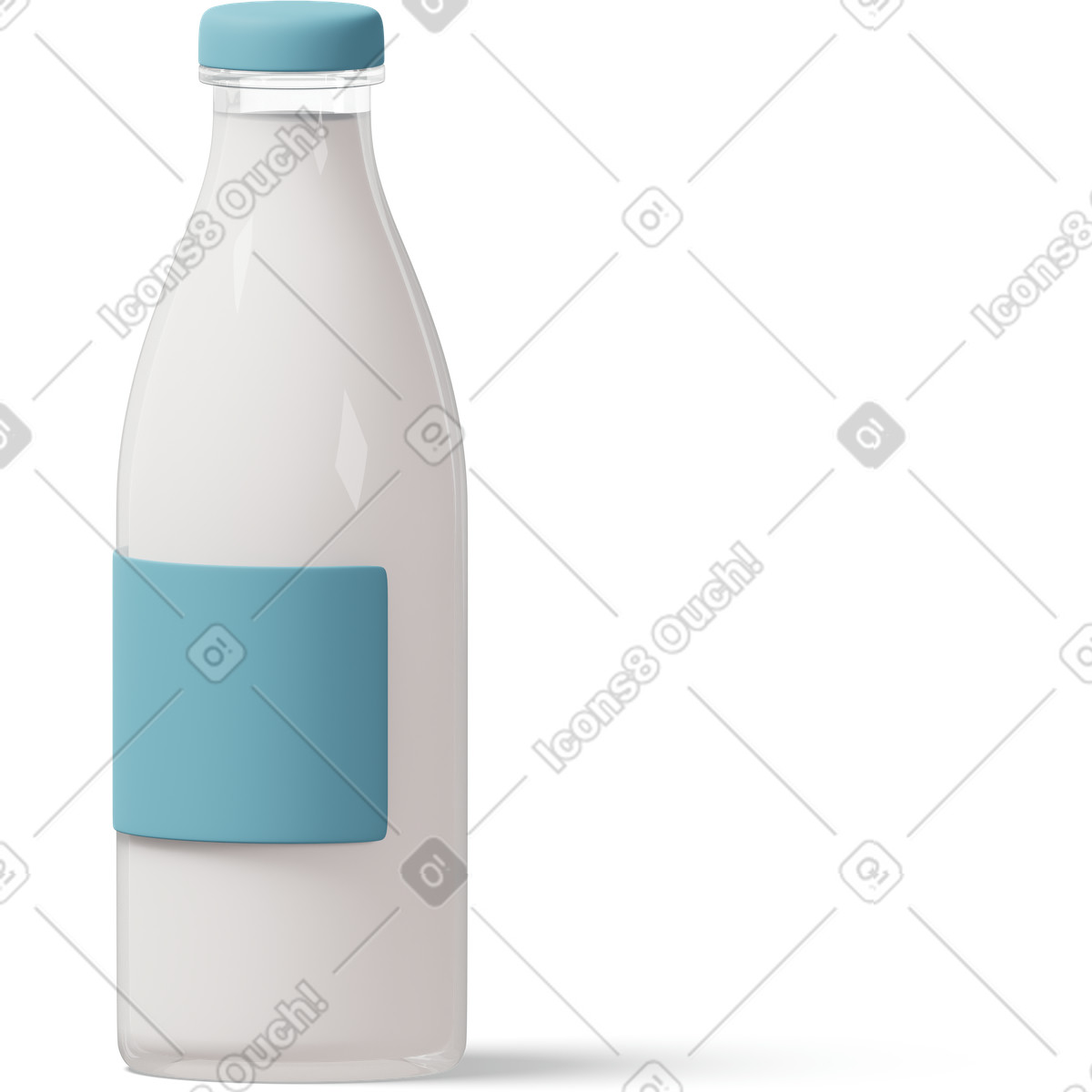 Milk bottle illustration in 3D Casual life style download in PNG, SVG