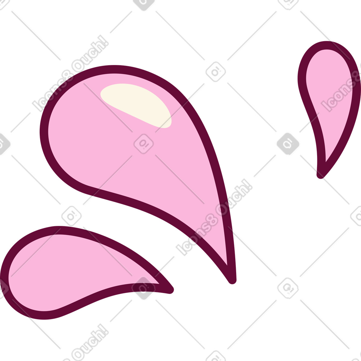 Tree pink drops illustration in Handy style download in PNG, SVG