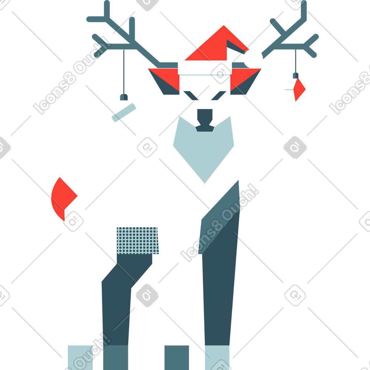 Renna illustrazione in stile Nordic scarica in PNG, SVG