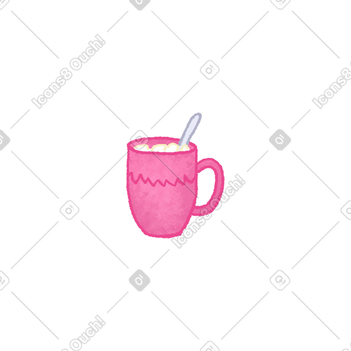 Ilustração de Pink mug with marshmallows em no estilo Hue para baixar em PNG, SVG