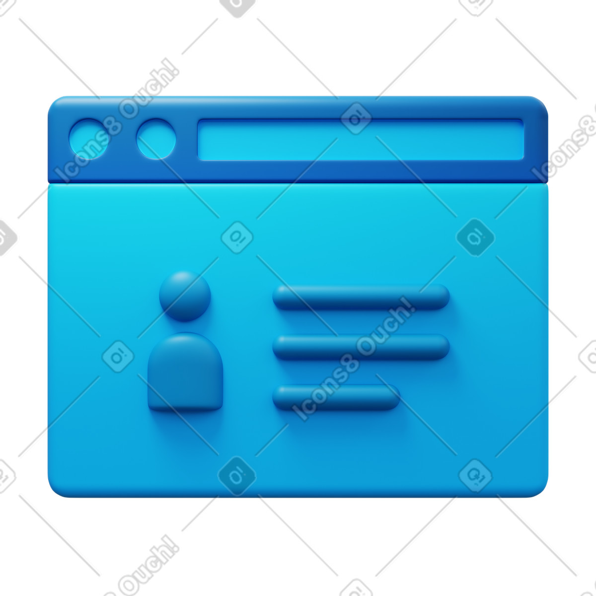 Resume website illustration in 3D Fluency style download in PNG, SVG